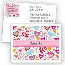 Doodle Hearts Thank You Card Package