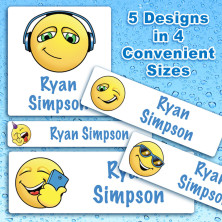 Emoticon Boys Waterproof Name Labels For Kids