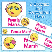 Emoticon Girls Waterproof Name Labels For Kids