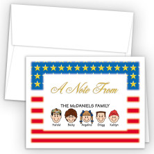 Flag Foldover Family Note Card