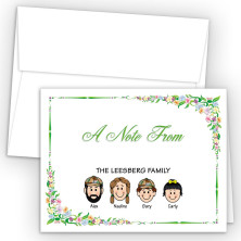 Floral Foldover Family Note Card