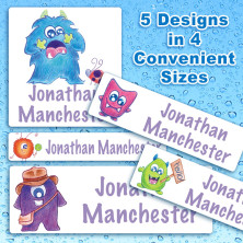 Friendly Monsters Waterproof Name Labels For Kids