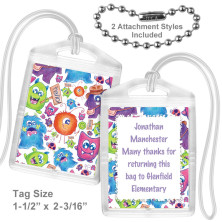Friendly Monsters Mini Bag Tag