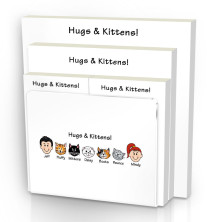 Generic White Family Note Pad Set & Acrylic Holder