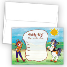 Giddy Up Fill-In Birthday Party Invitations