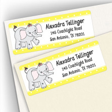 Girl Elephant Address Labels