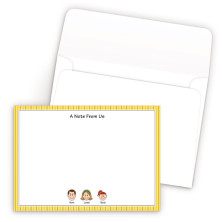 Gold Stripes Bordered Family Correspondence Card