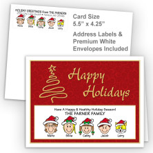 Gold Tree Happy Holidays Fold Note Set