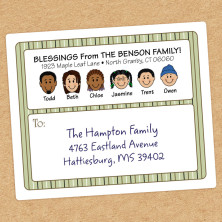 Green Stripes Family Shipping Label