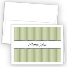 Green Stripes Thank You Cards