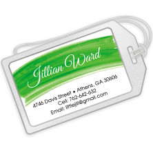 Green Watercolor Luggage Tags