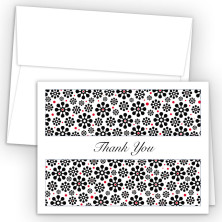 Groovy Flowers Black Thank You Card