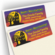 Halloween Haunted House Address Labels