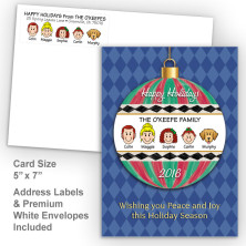 Happy Holiday Ornament Style H Holiday Card Set