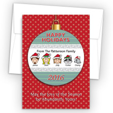 Happy Holiday Ornament Style H Holiday Cards