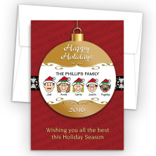 Happy Holiday Ornament Style K Holiday Cards