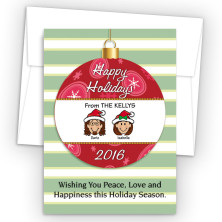 Happy Holiday Ornament Style L Holiday Cards