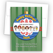 Happy Holiday Ornament Style M Holiday Cards