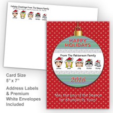 Happy Holiday Ornament Style O Holiday Card Set