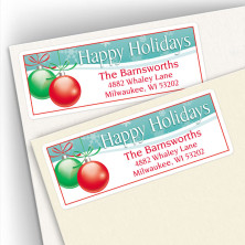 Happy Holidays Bulbs Address Labels