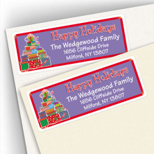 Happy Holidays Gift Tree Address Labels