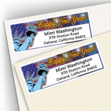 Happy New Year Liberty Address Labels