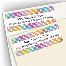 Happy Plaid Address Labels