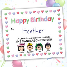 Hearts 1 Happy Birthday Gift Label