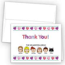 Hearts 2 Foldover Family Thank You Card