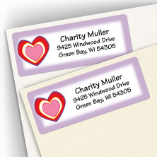 Hearts 3 Address Labels