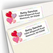 Hearts Address Labels