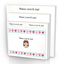 Hearts Family Note Pad Set & Acrylic Holder
