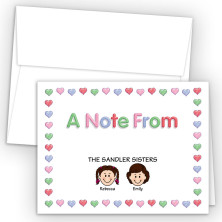 Hearts 1 Foldover Family Note Card
