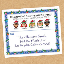 Holly Family Shipping Label