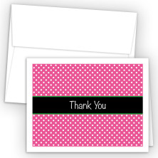 Pink Polka Dots Thank You Cards