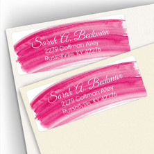 Hot Pink Watercolor Address Labels