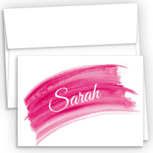 Hot Pink Watercolor Fold Over Note Cards