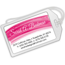 Hot Pink Watercolor Luggage Tags