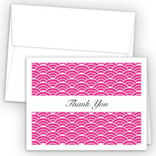 Hot Pink Woodblock Thank You Cards