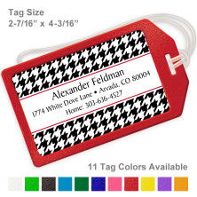 Houndstooth Pattern Black Luggage Tag