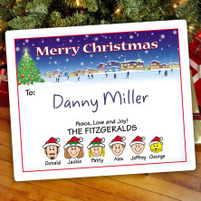 Ice Skating Christmas Gift Label