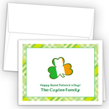 Irish Flag Shamrock Note Card