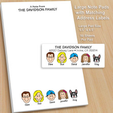 Large Family Notepad and Label Combo