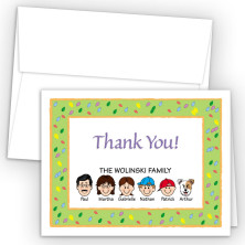 Leaves Foldover Family Thank You Cards