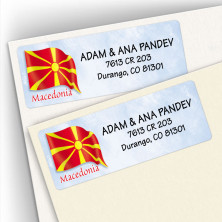 Macedonian Flag Address Labels