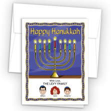 Menorah Happy Hanukkah Holiday Fold Note Head