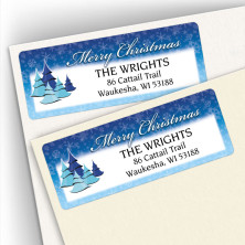 Merry Christmas Cool Trees Address Labels