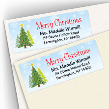 Merry Christmas Craft Trees Address Labels