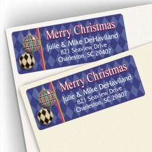 Merry Christmas Harlequin Address Labels