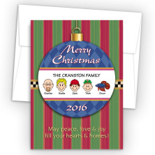 Merry Christmas Ornament Style L Christmas Cards